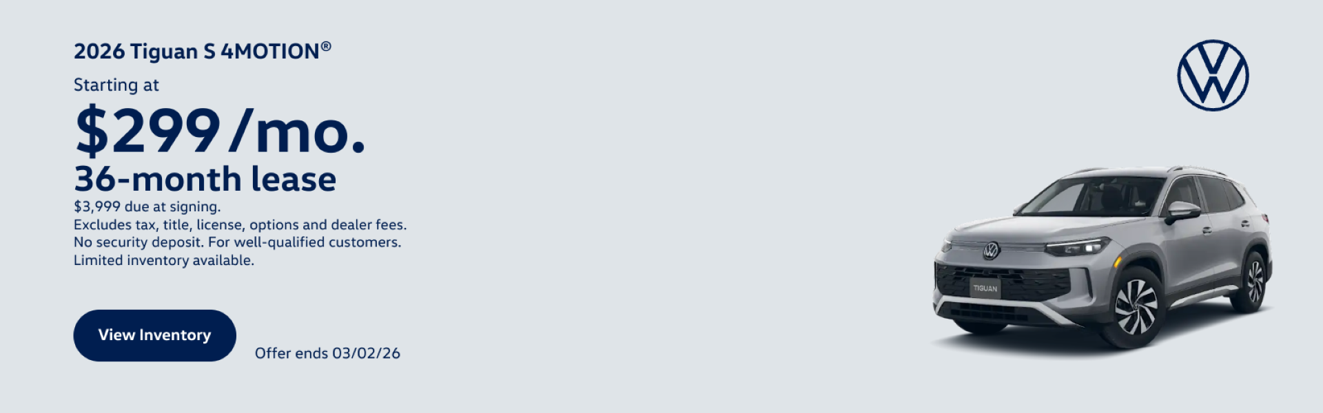 NER 2026 Tiguan Lease