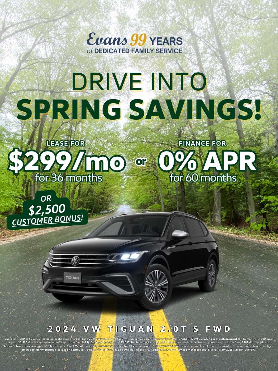 Evans Volkswagen in Dayton, OH Tiguan Special Banner